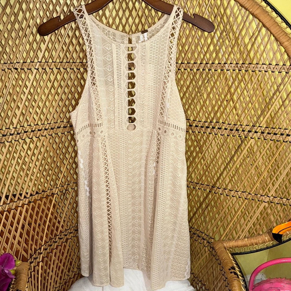Free People Wherever You Go Mini Dress Ivory Size 6 - Picture 13 of 16